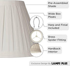 Creme Linen Large Box Pleat Lamp Shade 7" Top x 14" Bottom x 11" High - Image 3