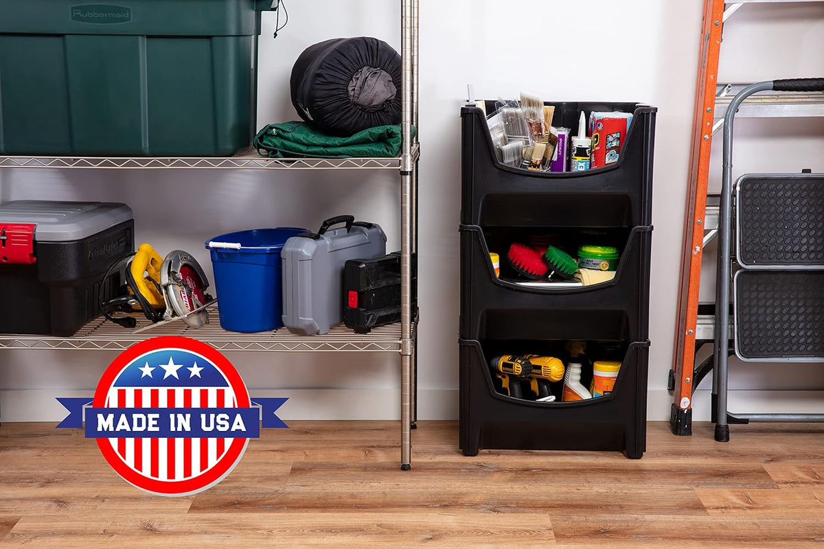 mighty tuff jumbo stackable storage bins, pack of, package contents