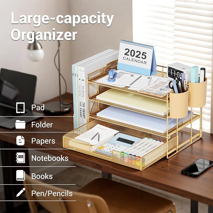 OPNICE Desk Organizer, 4-Tier Desktop File Organizer - Image 4