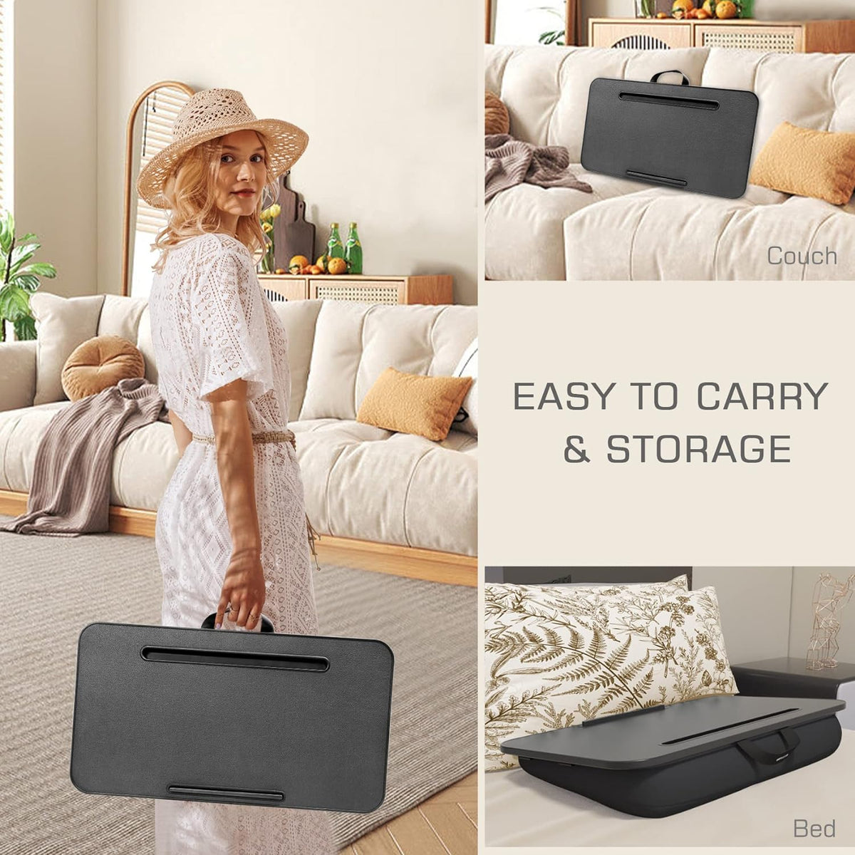 Lap Desk with Cushion, Fits up to 17 inch Laptop, Pillow Designed, Portable L...