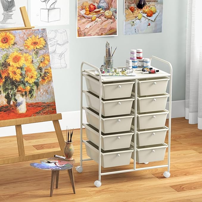 GLACER 10 Drawer Rolling Cart, Storage Cart - Image 9