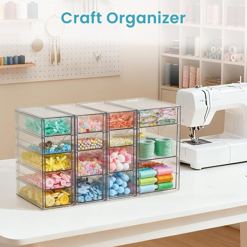 vtopmart 4 set acrylic desk organizer with 16 showing dimensions