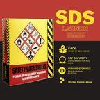 Ring Binder Depot SDS Binder, Heavy Duty 3 Ring Binder with 1.5 in Capacity Holds 250 Pages, Trilingual with EnglishSpanishFrench, Durable and Highly Visible Safety Data Sheets, Yellow