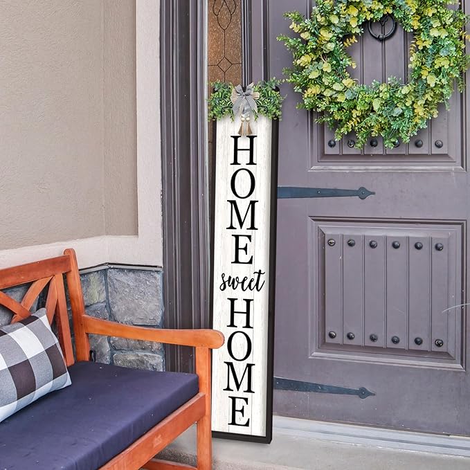 LuZhiQiang Welcome Sign for Front Porch Outdoor Home Sweet Home, Rustic Outside - Image 7