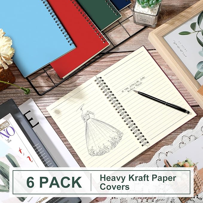 Yahenda Spiral Notebook Bulk A5 College Ruled Journals Notebooks Lined 8.3 x - Image 5