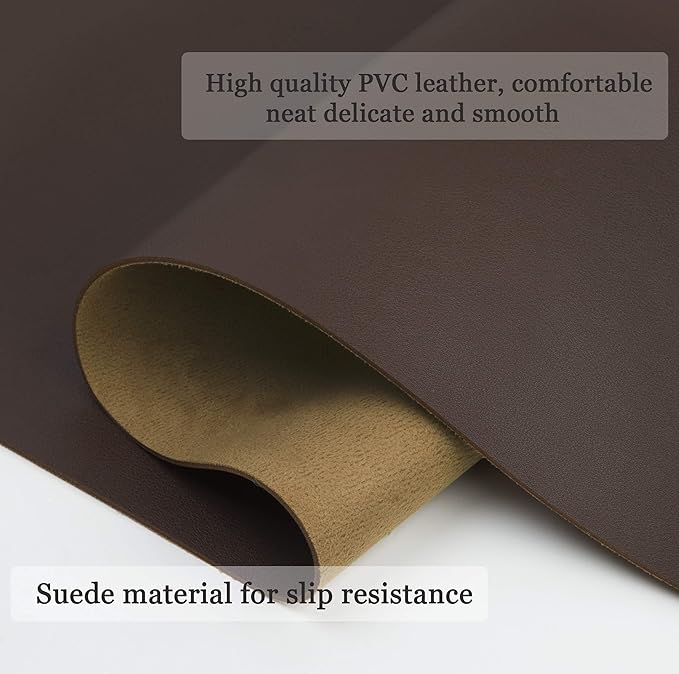 YSAGi Non-Slip Leather Desk Pad, Waterproof Laptop Computer Desk Keyboard Mat - Image 6