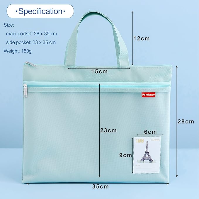 Pendancy Mesh Zipper Pouch 11x13.7 in, A4 Size Foldable Document Storage - Image 2