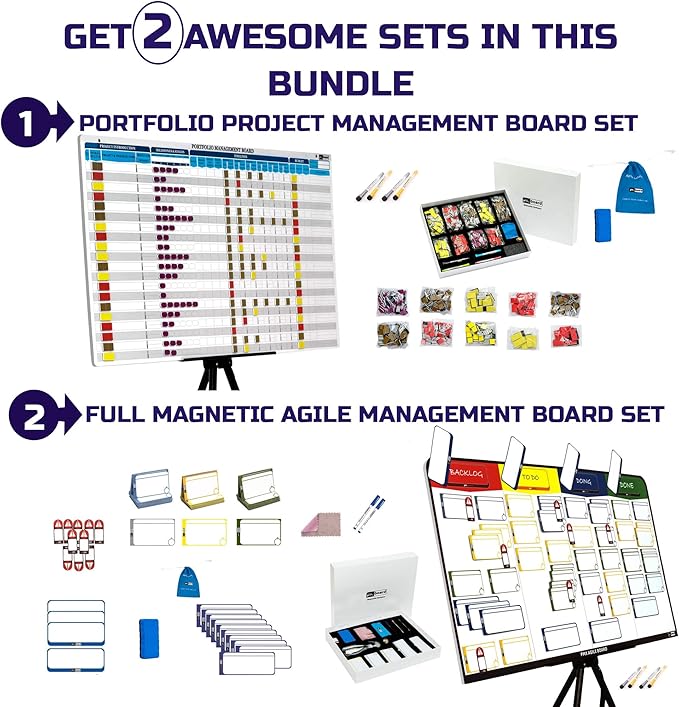 pmxboard Project Management Board Set, Combo Set XL. Project Management Bundle - Image 2