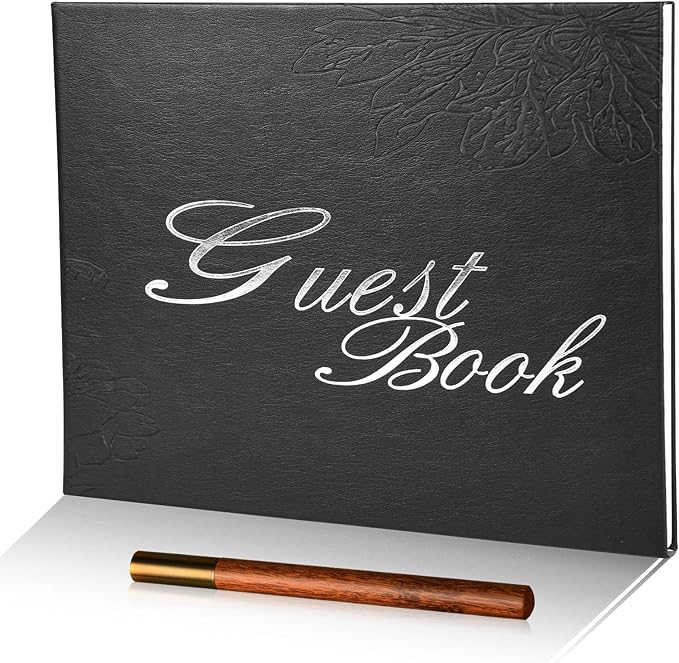 Black Leather Wedding Guest Book, Polaroid Guest Book by Unknown