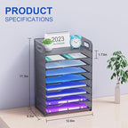 Samstar 9 Tier Desk Organizer, Mesh Paper Letter Tray File Rack Shelves Paper - Image 2