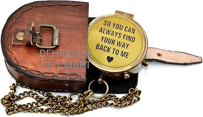 So You Can Always Find Your Way Back to Me Vintage Brass Compass - Image 6