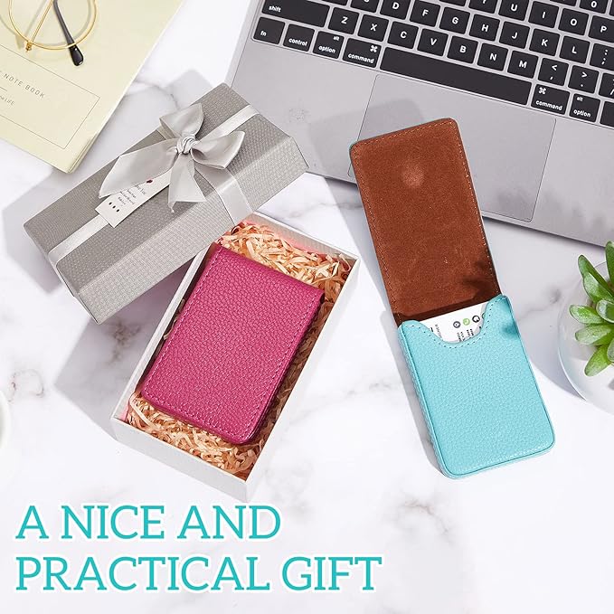 Outus 2 Pieces Business Card Holder, PU Leather Business Card Case Pocket Wallet - Image 7