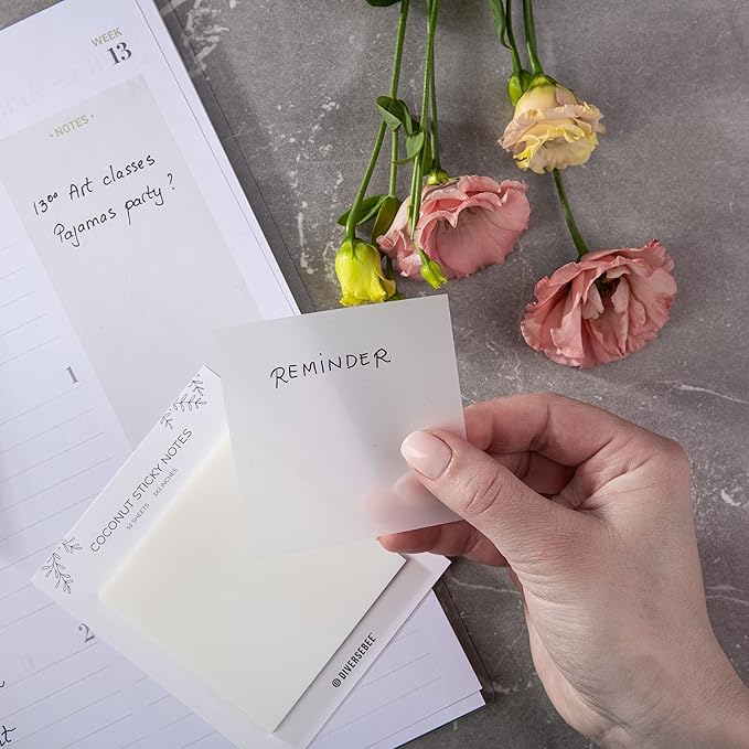 DiverseBee 50 Sheets Pastel Transparent Sticky Notes, 3x3” Clear Sticky Tabs - Image 4