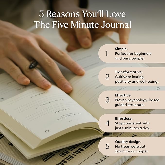 Intelligent Change The Five Minute Journal, Original Daily Gratitude 2025 - Image 3