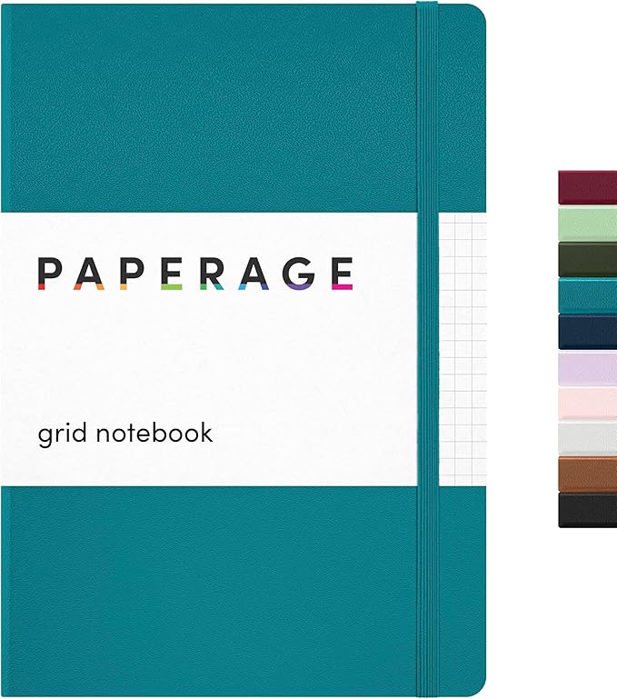 PAPERAGE Graph Paper Journal Notebook, 160 Pages, Medium 5.6 in x 8 in by PAPERAGE