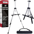 U.S. Art Supply 66" Silver Metal Tripod Easel Display by USArtSupply