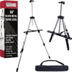 U.S. Art Supply 66" Silver Metal Tripod Easel Display by USArtSupply