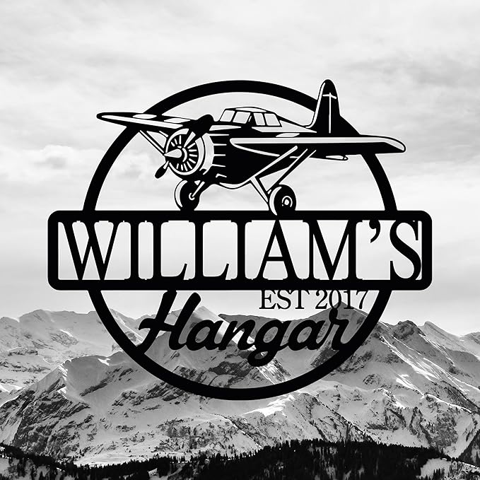 Personalized Metal Airplane Wall Art, Airplane Name Sign, Customized Pilot Name - Image 2
