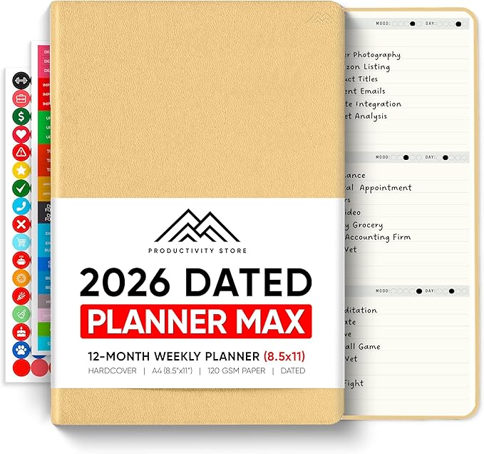 Dated, 2026 Planner, 8.5" x 11" by PRODUCTIVITYSTORE