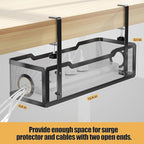 2 Pack Under Desk Cable Management Box Black, Cinati 26.8" Wire Organizers No - Image 5