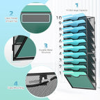 Gawerk 10-Tier Wall File Organizer Hanging Wall File Holder Wall Mount Paper - Image 3
