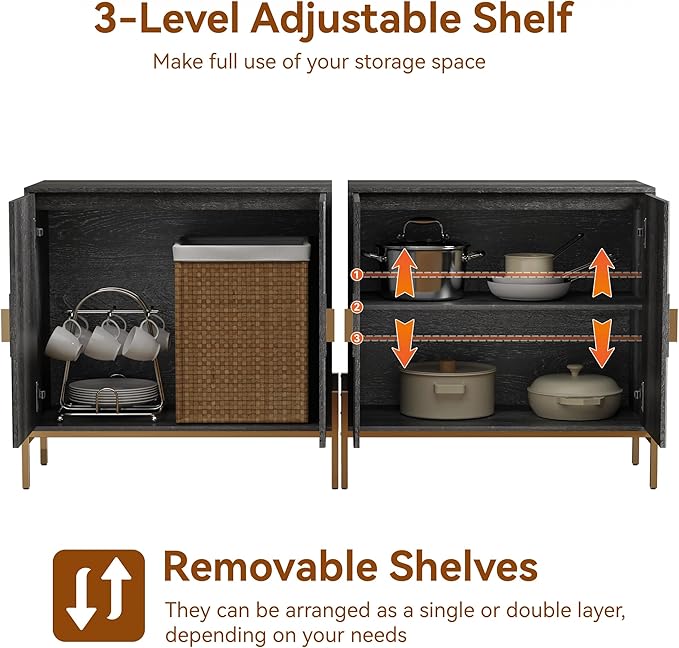 HOCAT 30.7" Accent Cabinet, Modern Buffet Cabinet - Image 3
