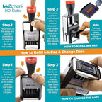 MaxMark Heavy Duty Self Inking Date Stamp - Image 6