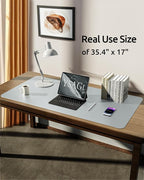YSAGi Leather Desk Pad Protector, Office Desk Mat, Large Mouse Pad, Non-Slip PU - Image 5