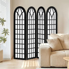 Asnefeli Room Divider 4 Panel, Japanese Shoji Privacy Screen by Unknown