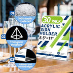 Aheroi Acrylic Sign Holder 8.5 x 11, Plastic Stands Flyer Display, Office - Image 3