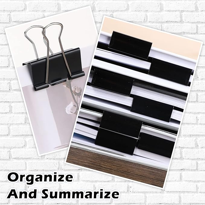 Yexiya 300 Pcs Large Binder Clips Bulk Big Paper Clamps Office Supplies Paper - Image 5