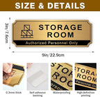 Storage Room Sign for Business Door, Self-Adhesive Durable Modern Brushed Gold - Image 2