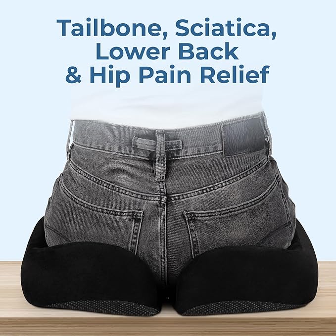 5 STARS UNITED Seat Cushion for Tailbone Pain Relief – Large Memory Foam - Image 3