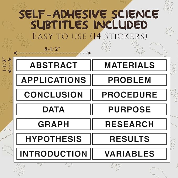 White Trifold Presentation Board 36" x 48" Self-Adhesive Science Subtitles - Image 8