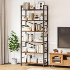 Homeiju 6 Tier Bookshelf, Industrial Bookcase - Image 2