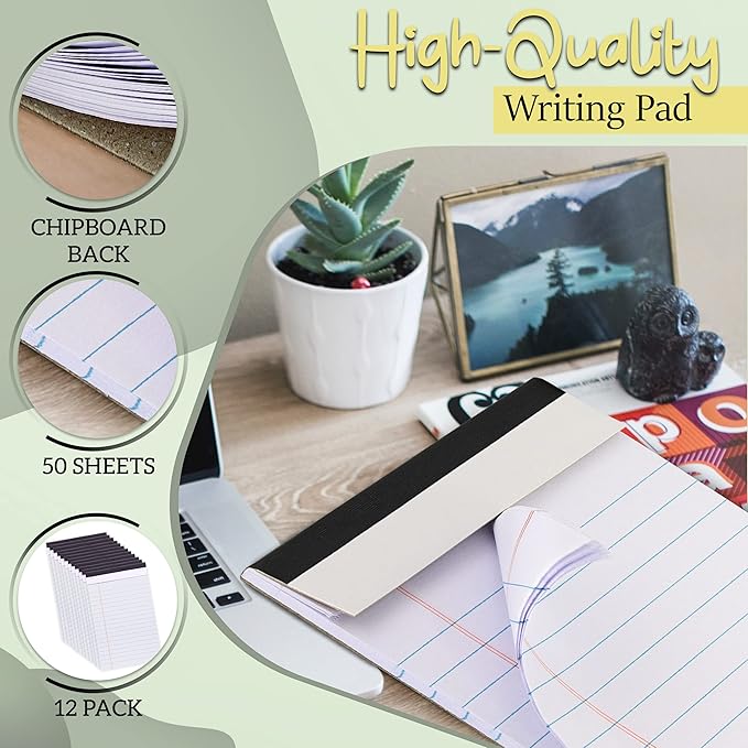 Emraw White Jr. Perforated Edge Legal Ruled Universal 50 Sheets Letter Writing - Image 3