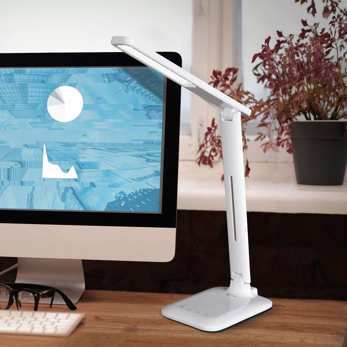 OttLite Slimline LED Desk Lamp, White