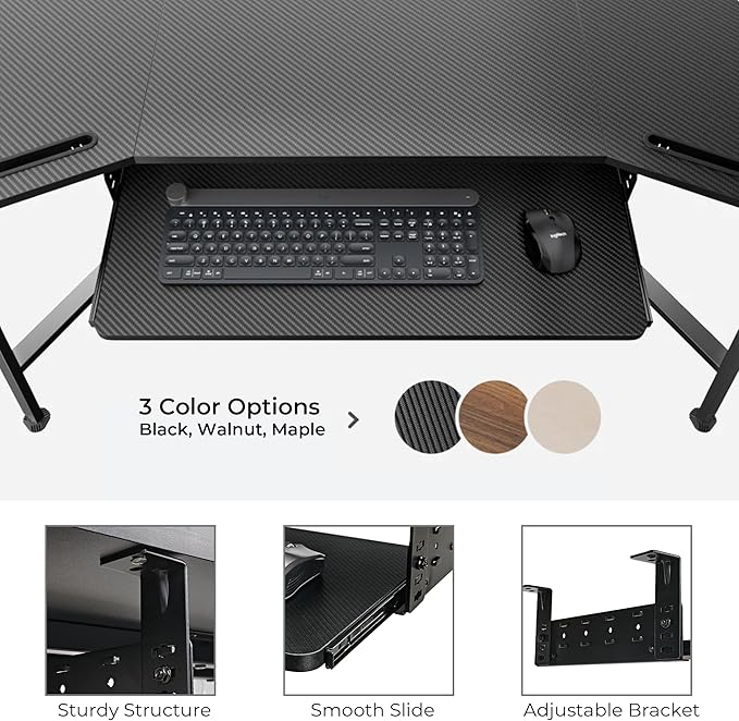 EUREKA ERGONOMIC Adjustable Keyboard Tray Under Desk, 28x11 Inch Large Slide - Image 8