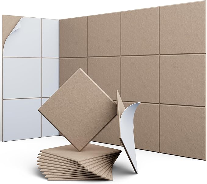 UNECHO 12 Pack 12" X 12" X 0.4" Acoustic Panels by UNECHOACOUSTIC