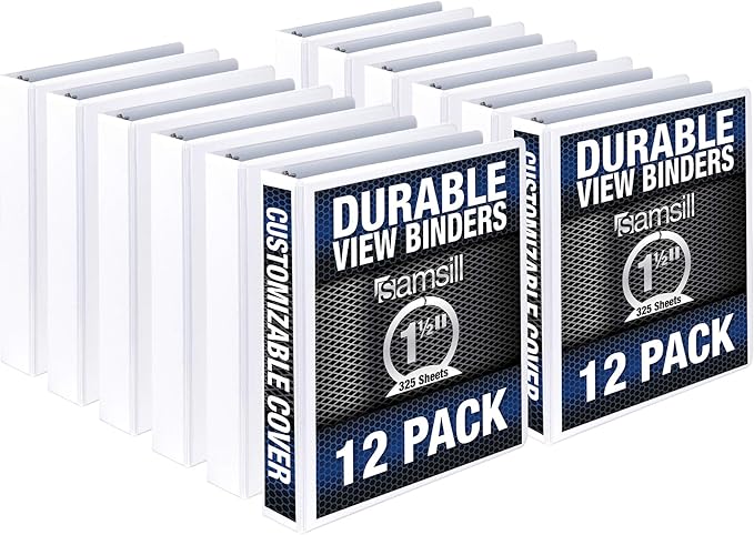 Samsill Durable 1.5 Inch Binder, Made in The USA, Round Ring Customizable Clear by Samsill