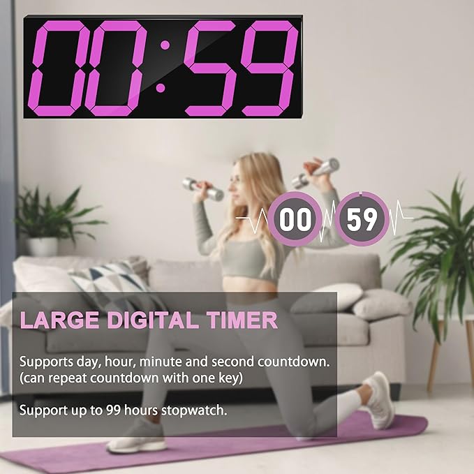 LED Large Digital Wall Clock, Oversize Wall Clock - Image 4