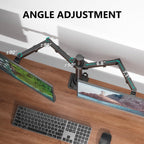 wali articulating dual monitor stand for 13-32 inch, side view