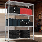 M MZG 4 Tiers Shelf Metal Storage Shelves 2640 lbs Steel Storage Shelving - Image 2