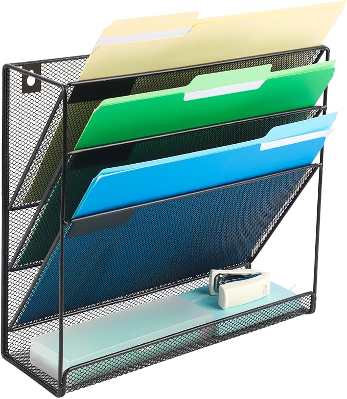 EASEPRES Desk File Organizer Mesh 4-Tier, Hanging Wall Mount Document - Image 7
