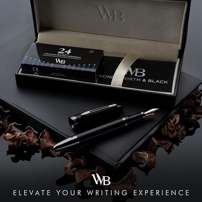 Wordsworth & Black Majesti Fountain Pen-, Luxury Case, 24K Gold Finish; 18K - Image 2