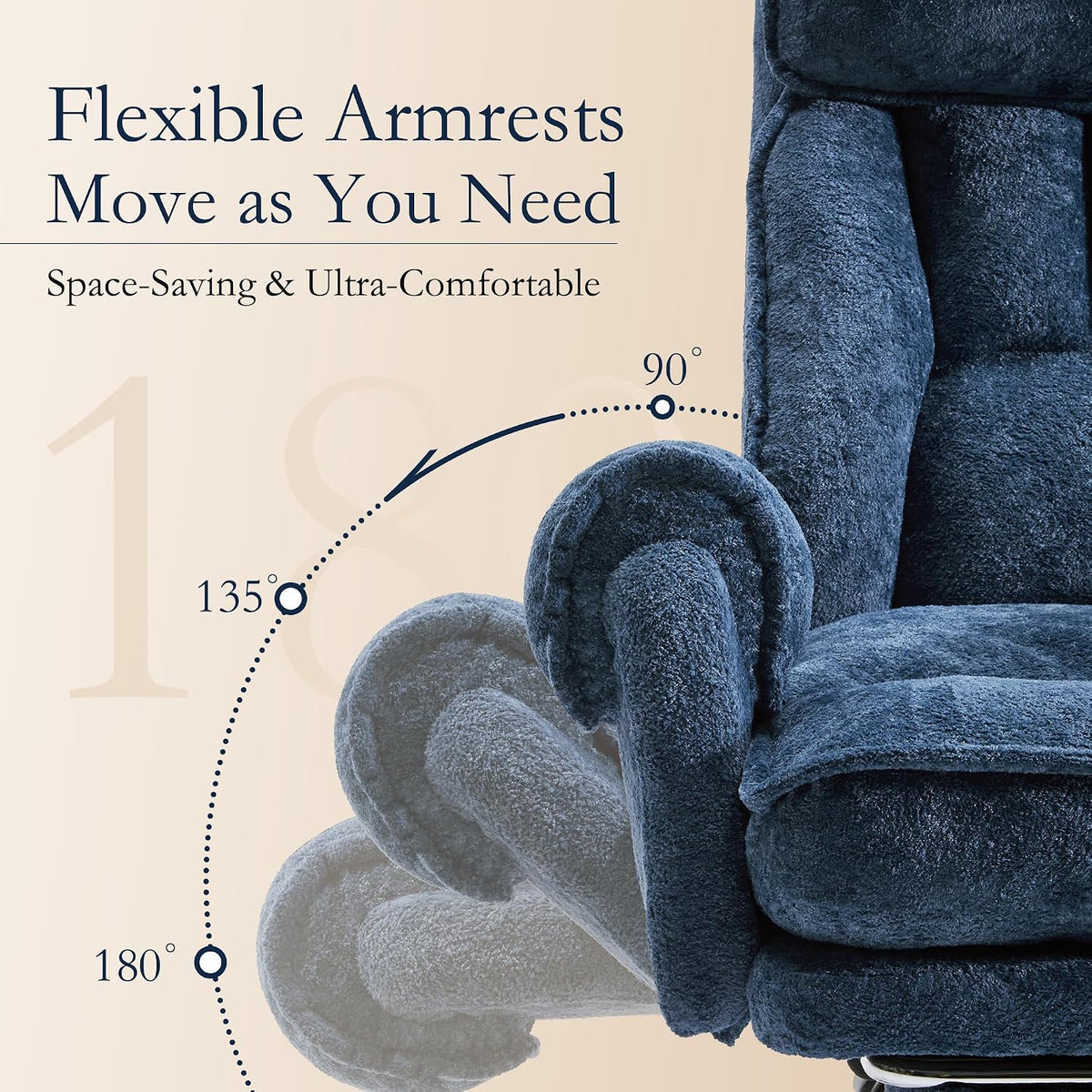 Criss Cross Office Chair Comfy with Adjustable 5-Position Armrests, Retractab...