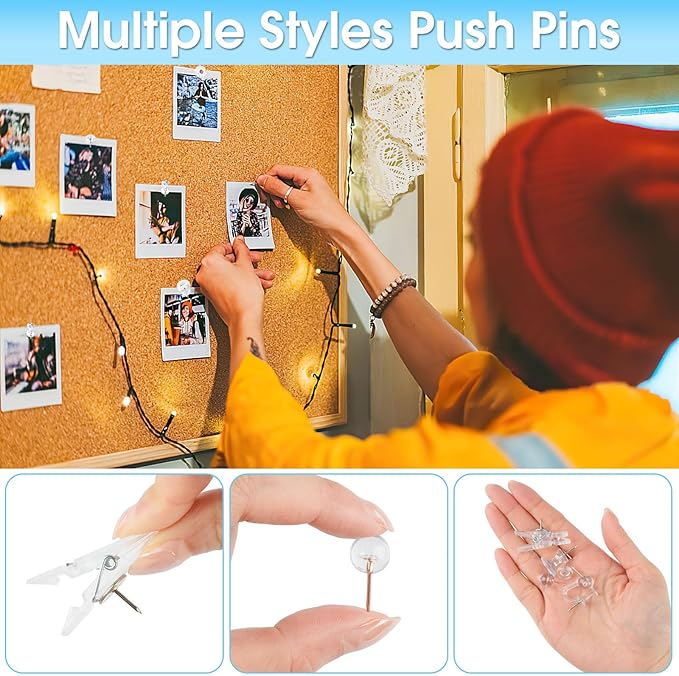 290 Pcs Push Pins, 6 Style Thumb Tacks Set - Image 4