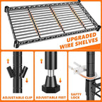 REIBII 1000LBS Wire Shelving Unit, 5 Tier Adjustable Metal Storage Shelves - Image 7