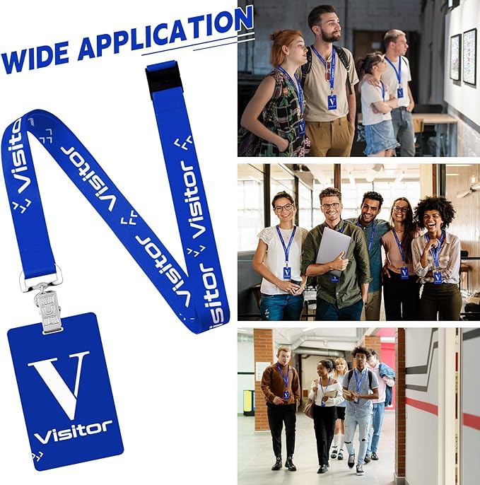 PerKoop 25 Pack Visitor Badge Lanyards Volunteer Badge Holder - Image 2