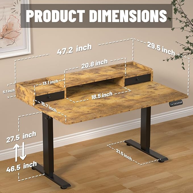 ExaDesk 48 x 30 Inch Electric Standing Desk - Image 3